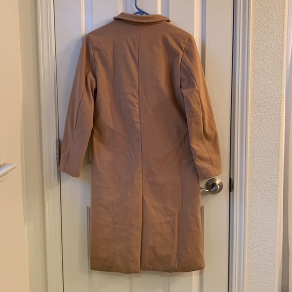 RVHSWDS Long Trench Coat Jacket Tan Neutral Medium READ - Picture 5 of 6